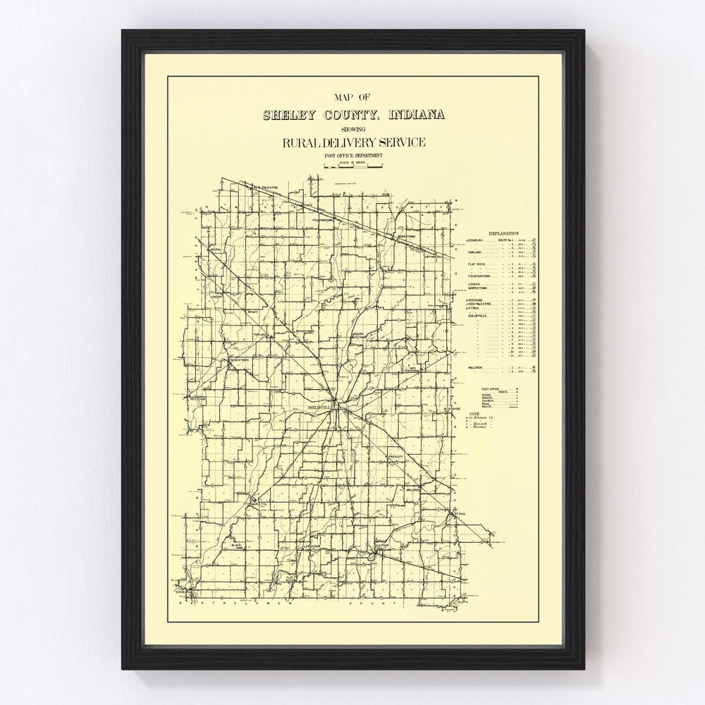 Shelby County Vintage Map 1909