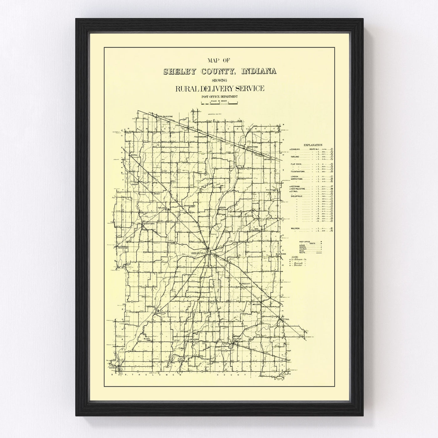 Shelby County Vintage Map 1909