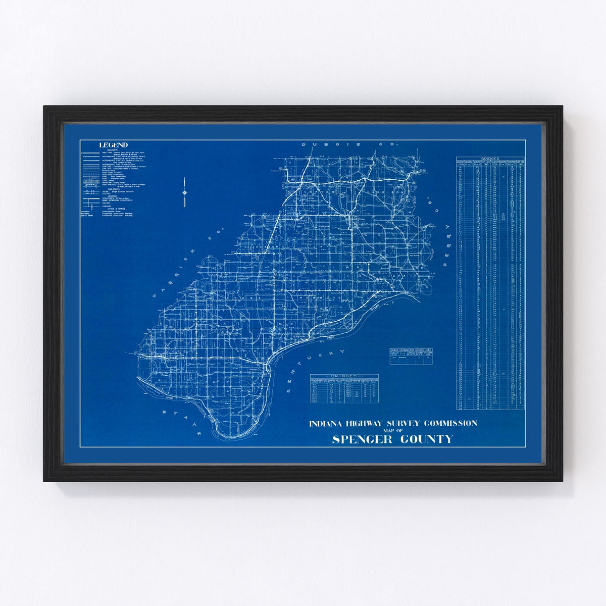 Spencer County Vintage Map 1936