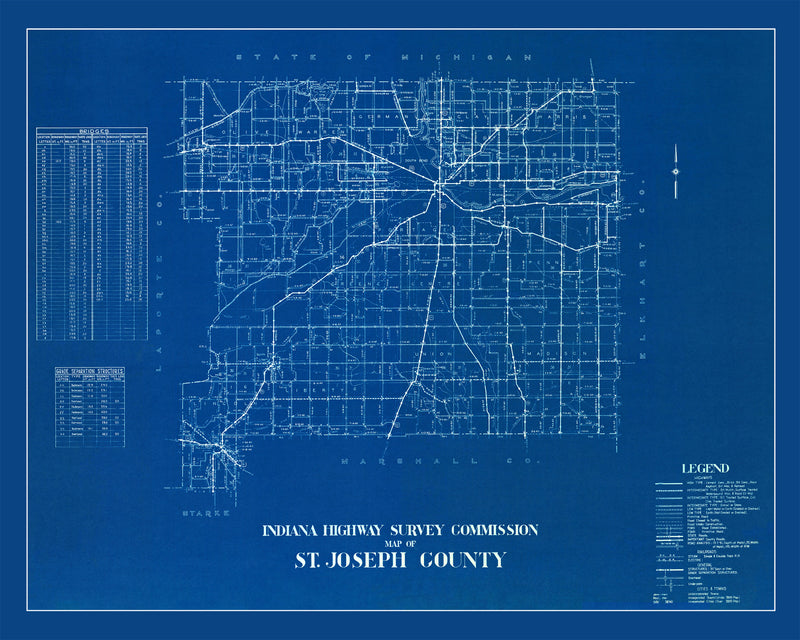 Size comparison using Vintage Map of St. Joseph County, Indiana 1936