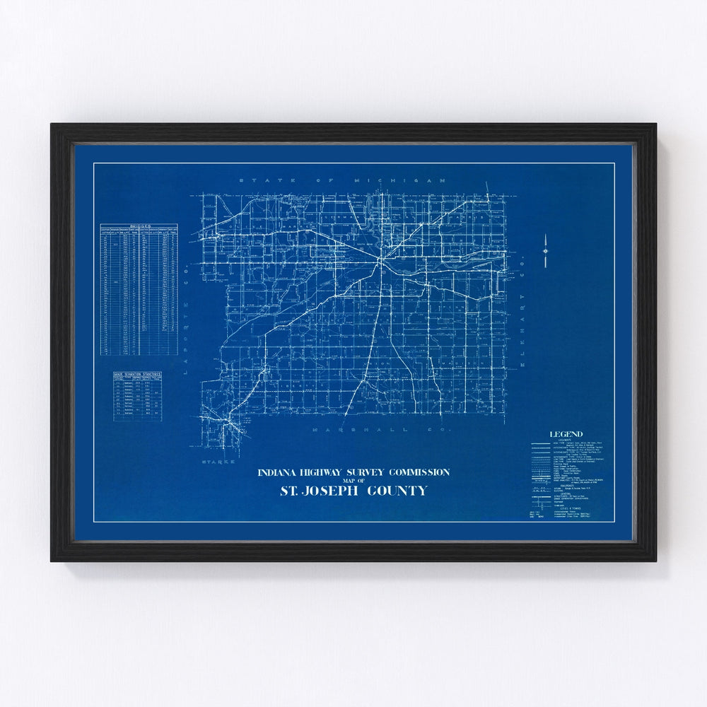 St. Joseph County Vintage Map 1936