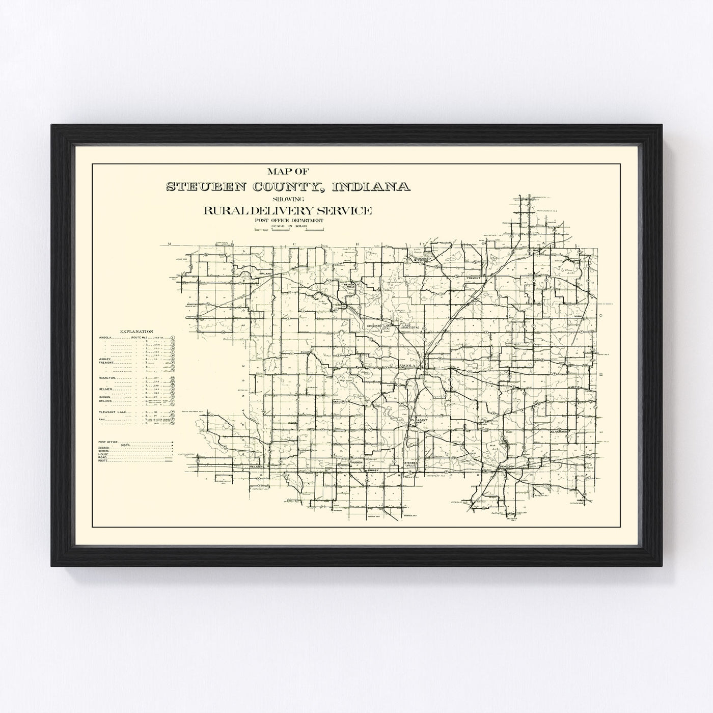 Steuben County Vintage Map 1910