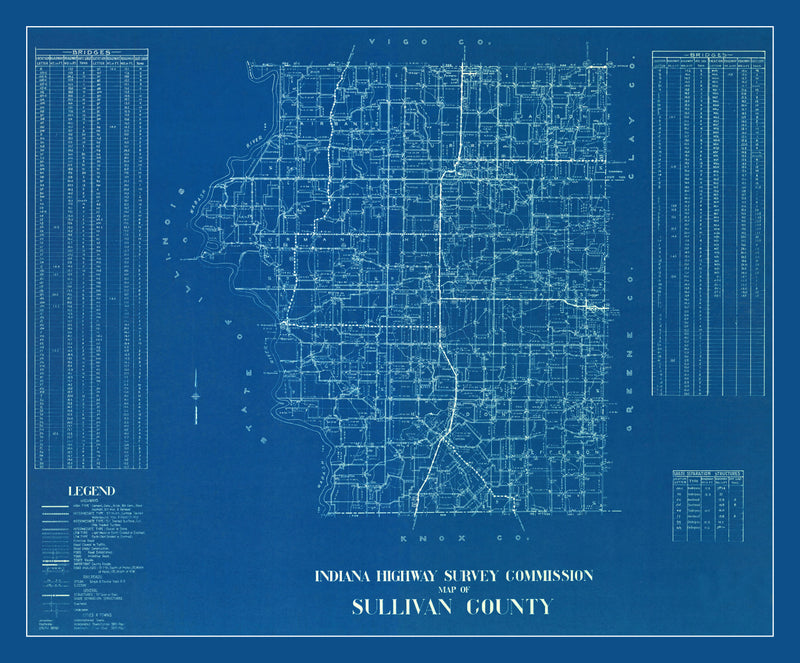 Size comparison using Vintage Map of Sullivan County, Indiana 1936