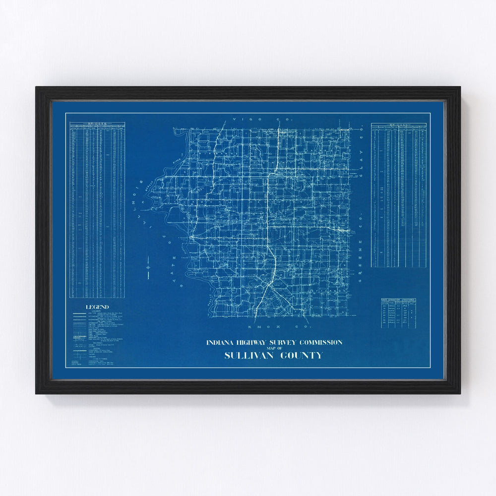 Sullivan County Vintage Map 1936
