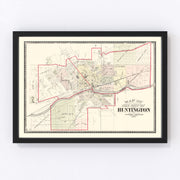 Huntington Vintage Map 1879