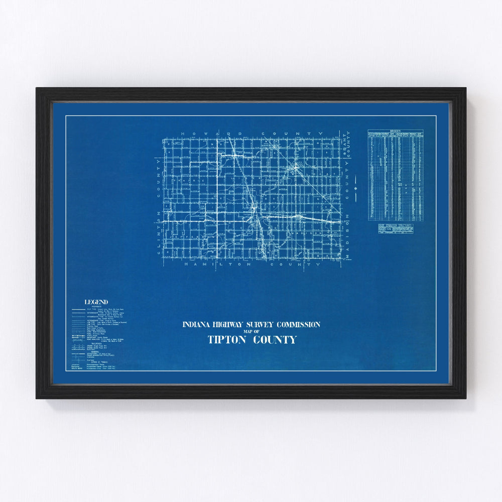 Tipton County Vintage Map 1936