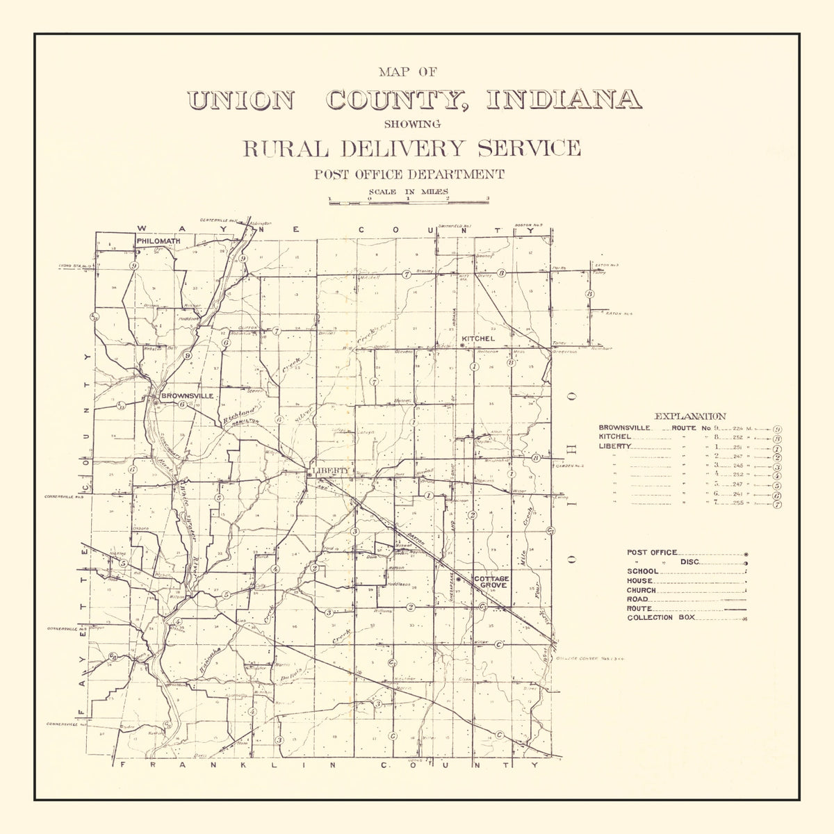 Preview of Vintage Map of Union County, Indiana 1911