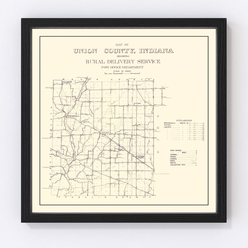Union County Vintage Map 1911