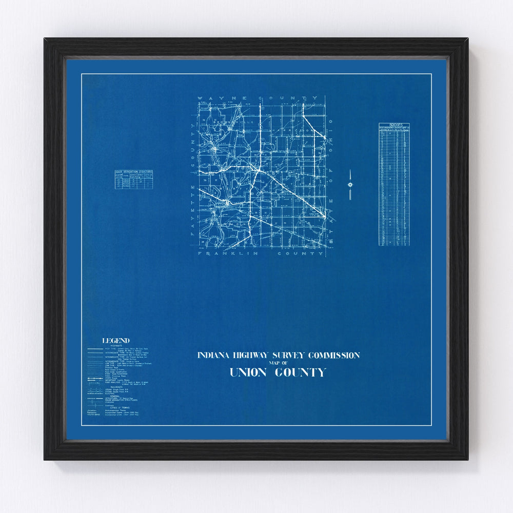 Union County Vintage Map 1936