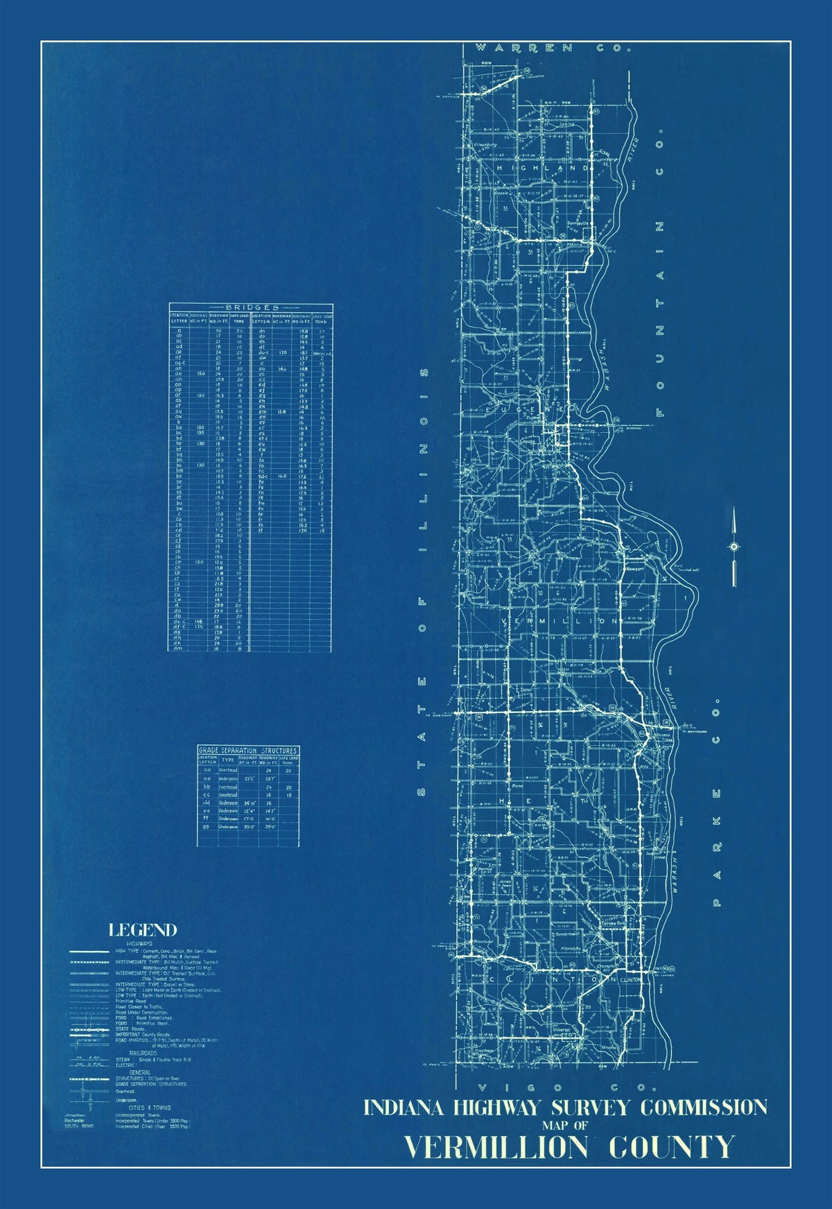 Preview of Vintage Map of Vermillion County, Indiana 1936