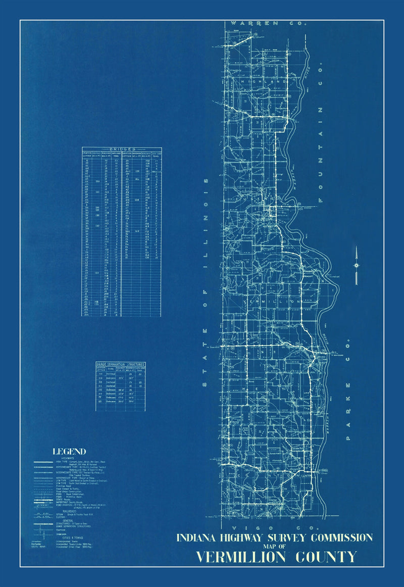Size comparison using Vintage Map of Vermillion County, Indiana 1936