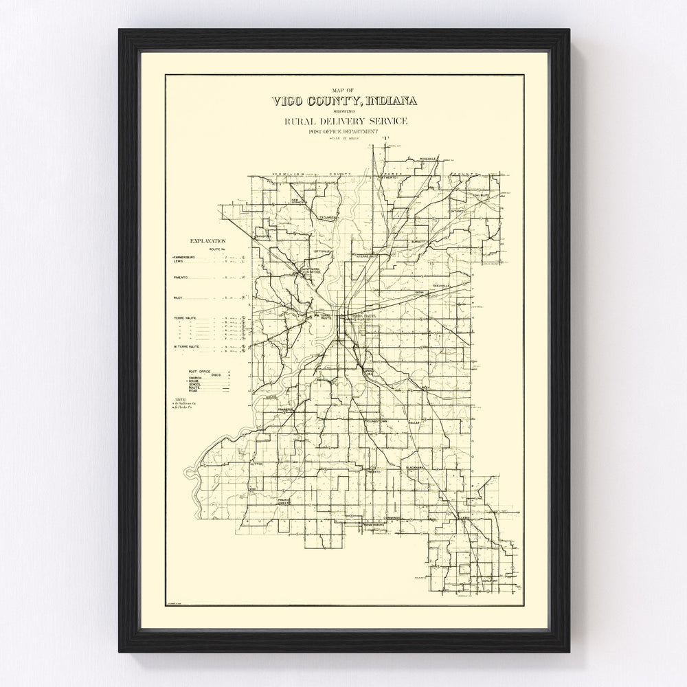 Vigo County Vintage Map 1909