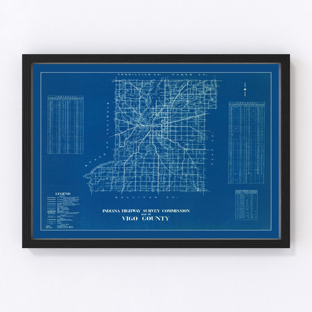 Vigo County Vintage Map 1936