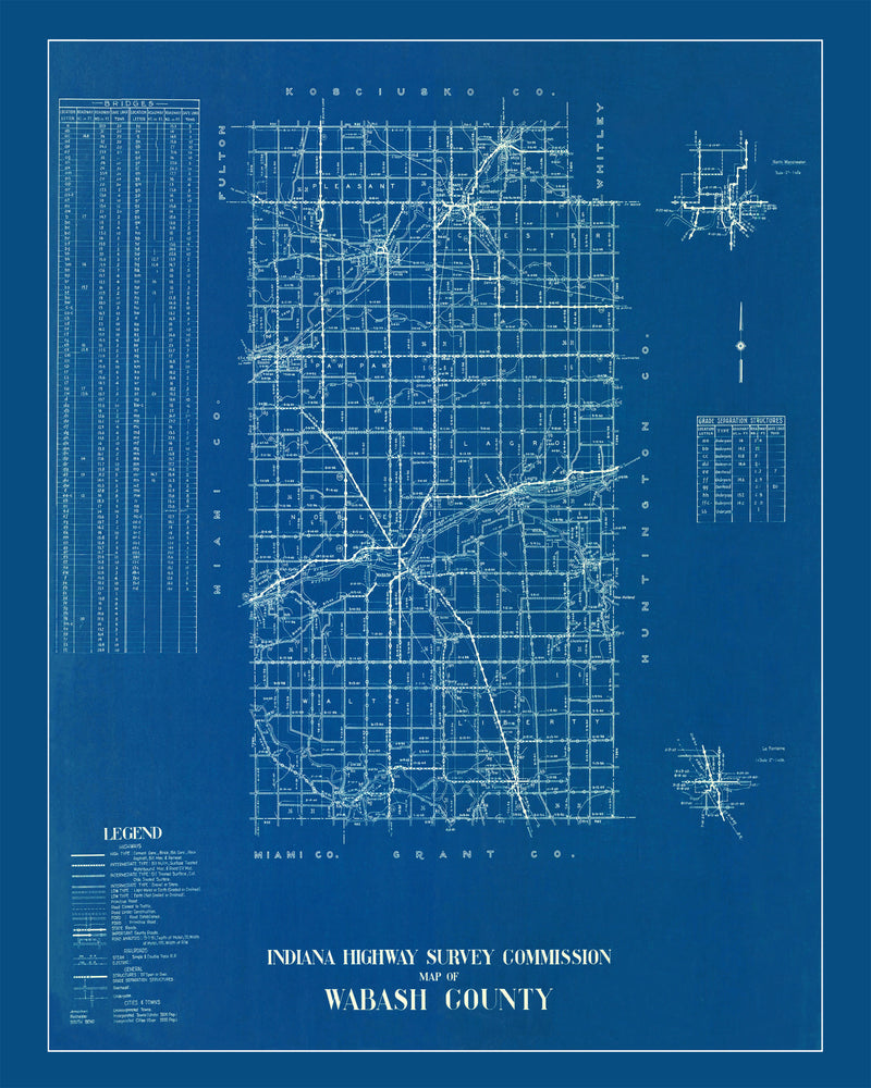 Size comparison using Vintage Map of Wabash County, Indiana 1936