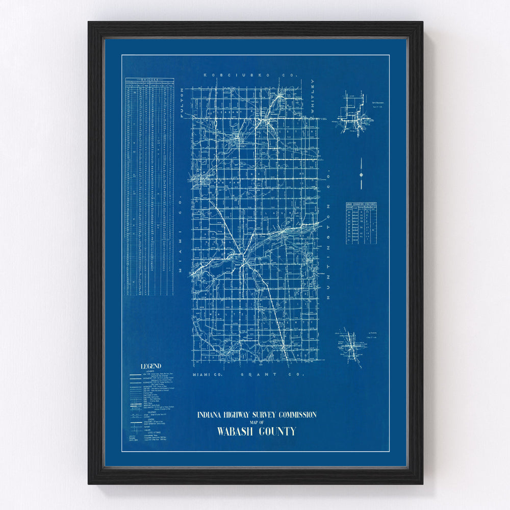 Wabash County Vintage Map 1936
