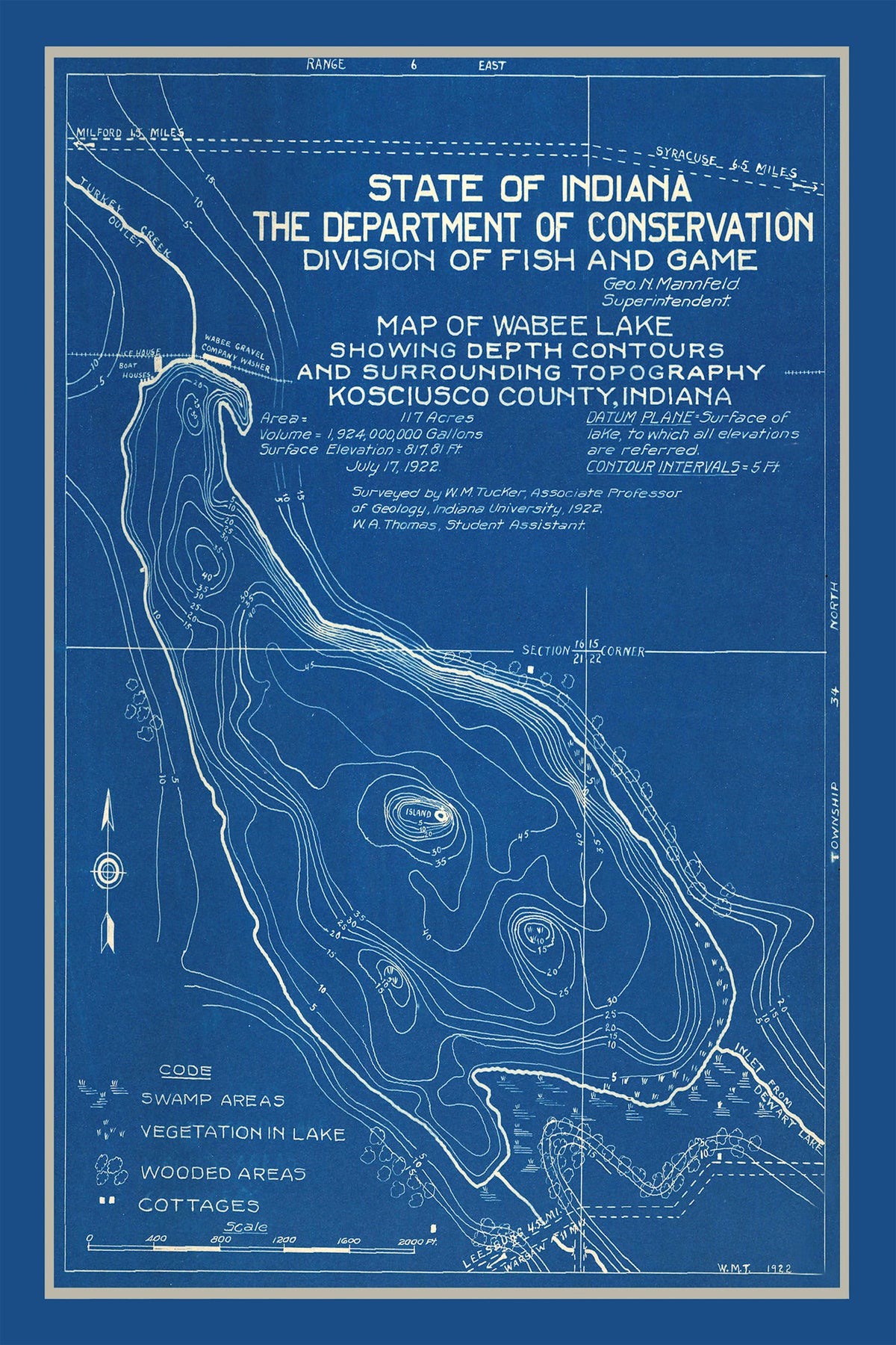 Preview of Vintage Wabee Lake Indiana 1922