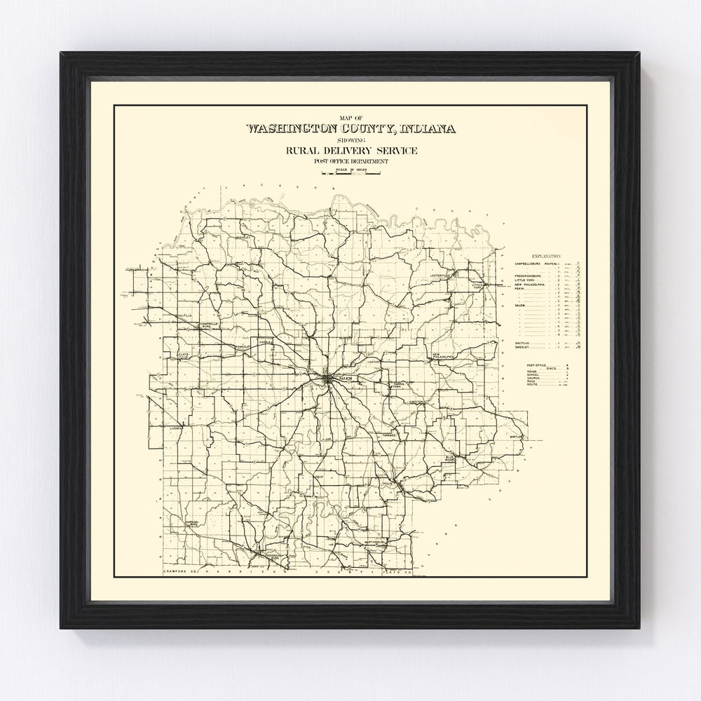 Washington County Vintage Map 1910
