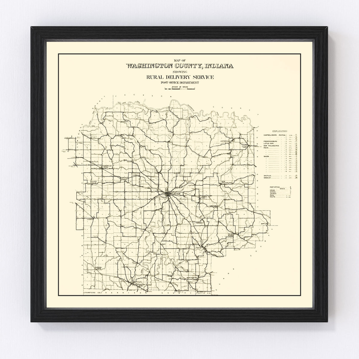 Washington County Vintage Map 1910