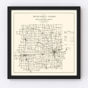 Wayne County Vintage Map 1910