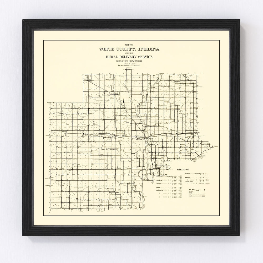 White County Vintage Map 1909