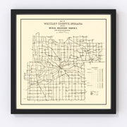 Whitley County Vintage Map 1910