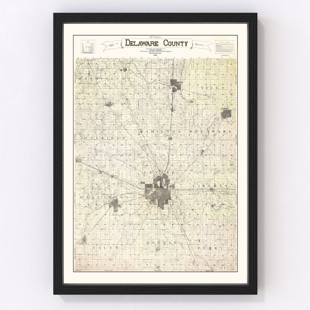 Delaware County Vintage Map 1904