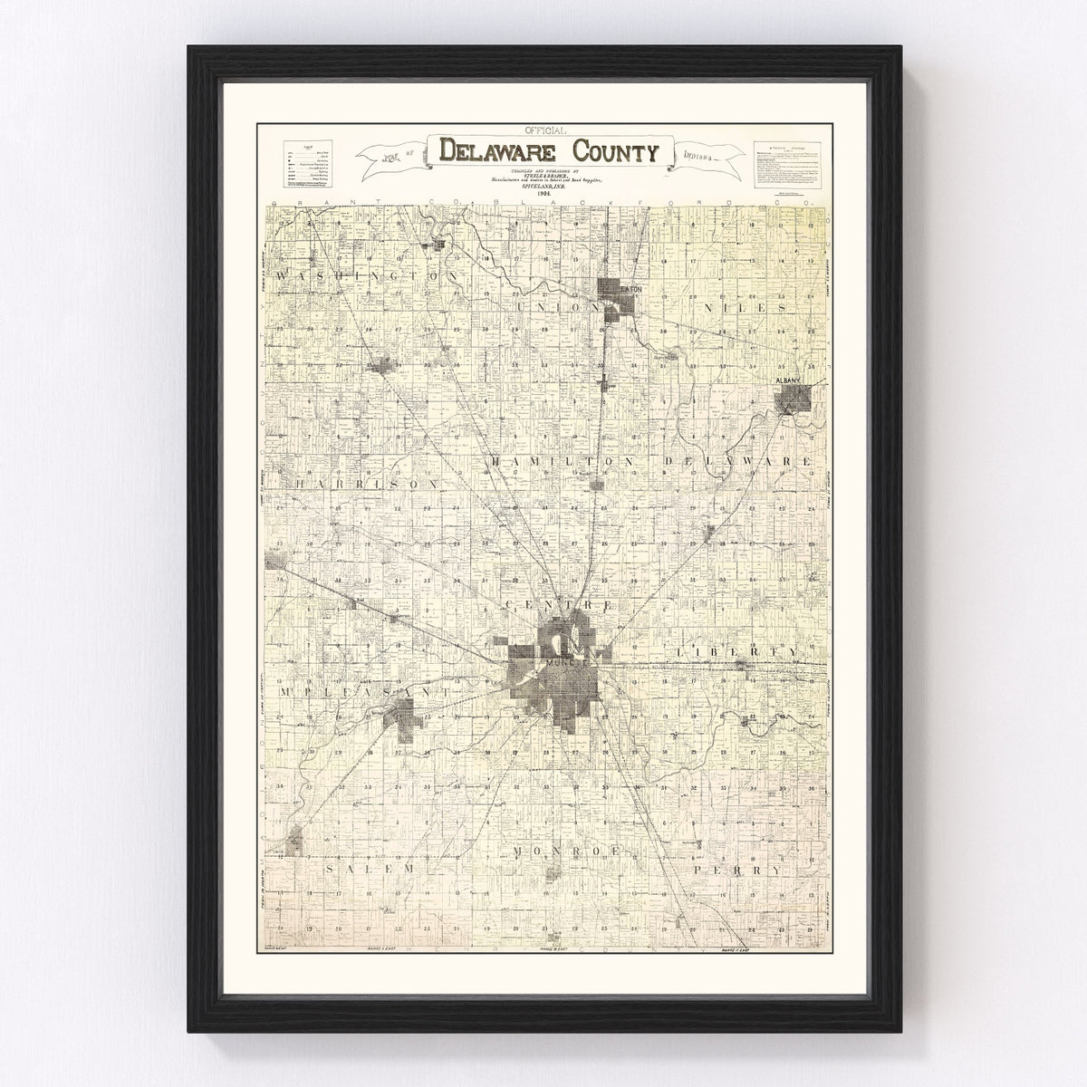 Delaware County Vintage Map 1904
