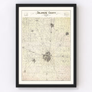 Delaware County Vintage Map 1904