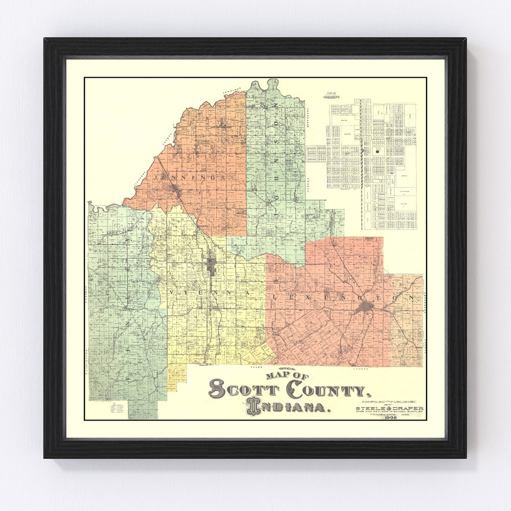 Scott County Vintage Map 1906