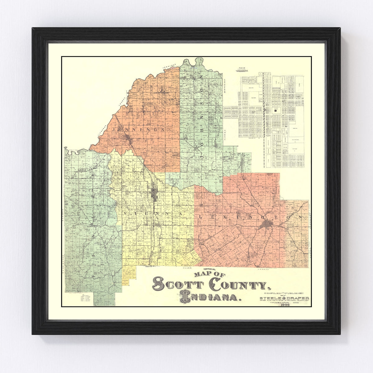 Scott County Vintage Map 1906