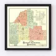 Scott County Vintage Map 1906