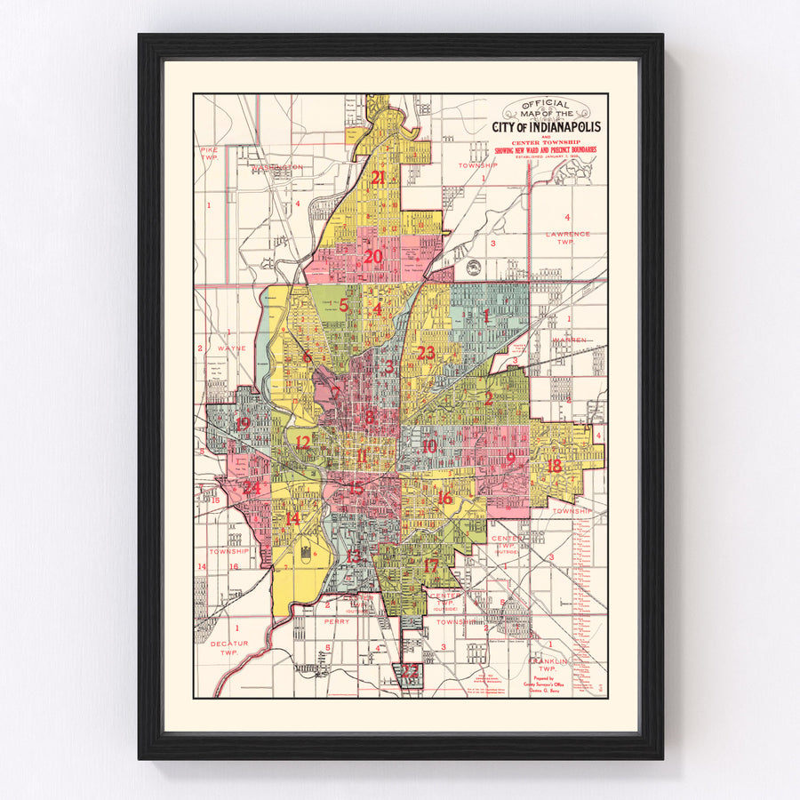 Indianapolis Vintage Map 1938