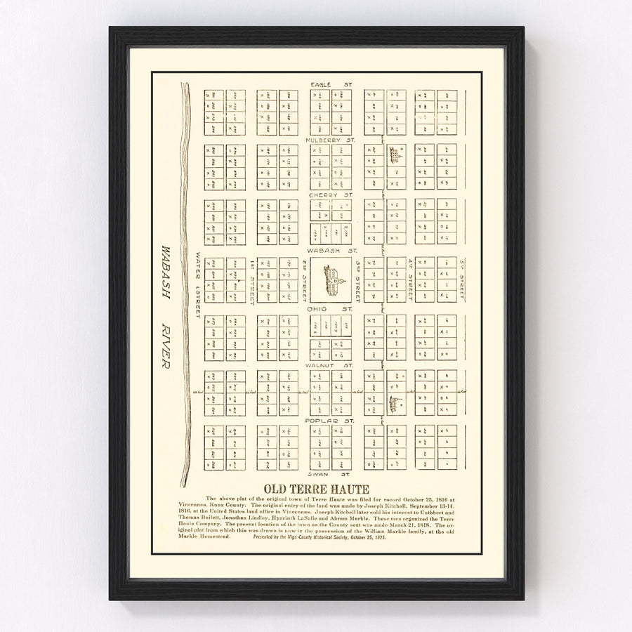 Terre Haute Vintage Map 1923