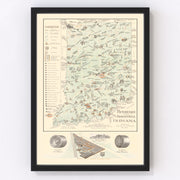 Indiana Vintage Map 1923