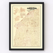 Fountain County Vintage Map 1897