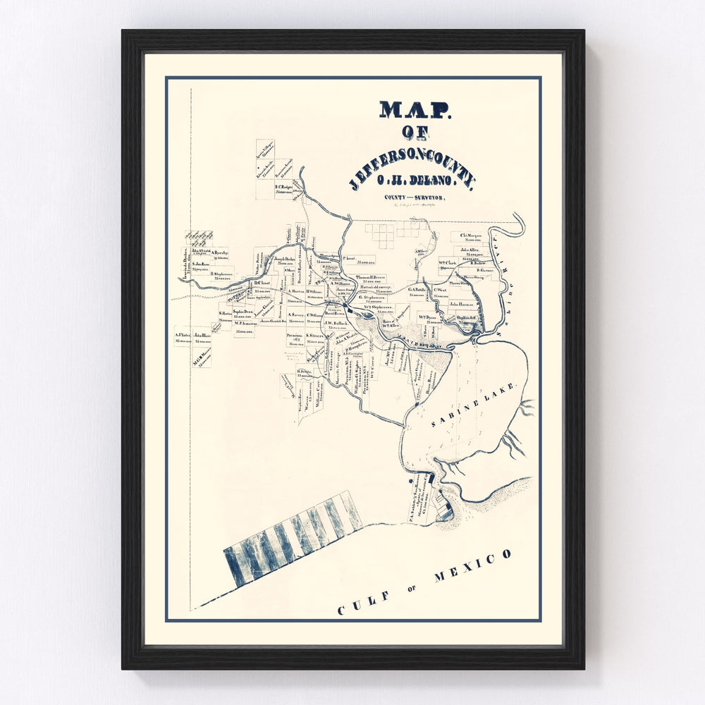 Jefferson County Vintage Map 1840