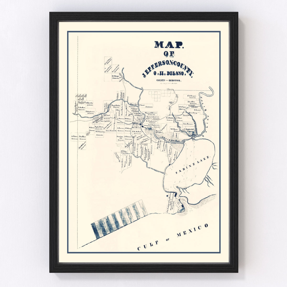 Jefferson County Vintage Map 1840