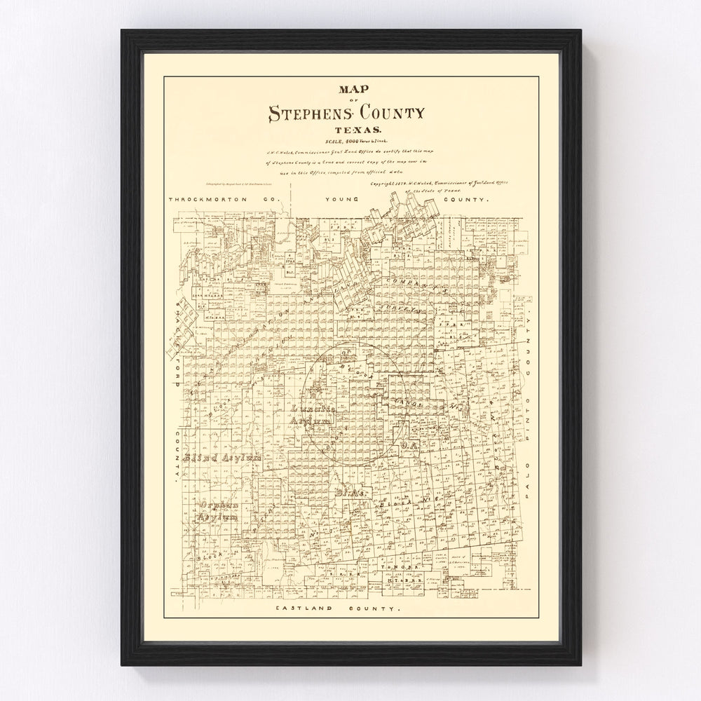 Stephens County Vintage Map 1879