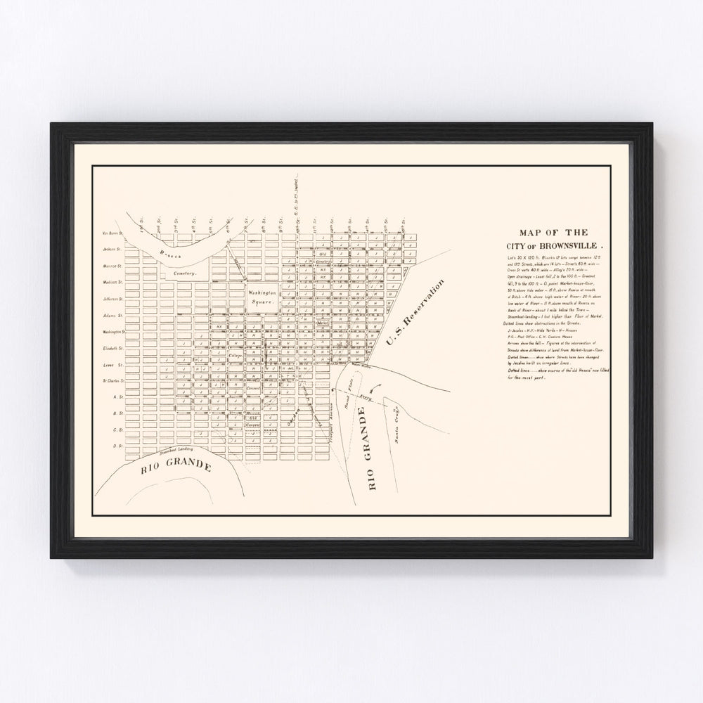 Brownsville Vintage Map 1878