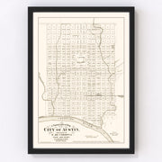 Austin Vintage Map 1872