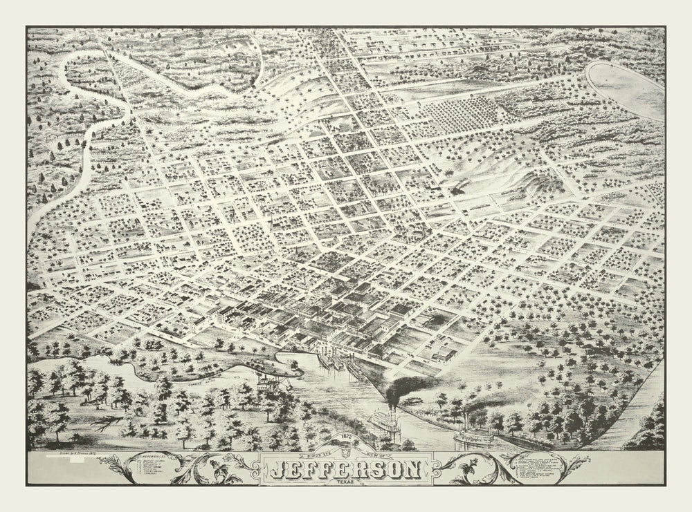 Vintage Map of Jefferson, Oklahoma 1872 print style example