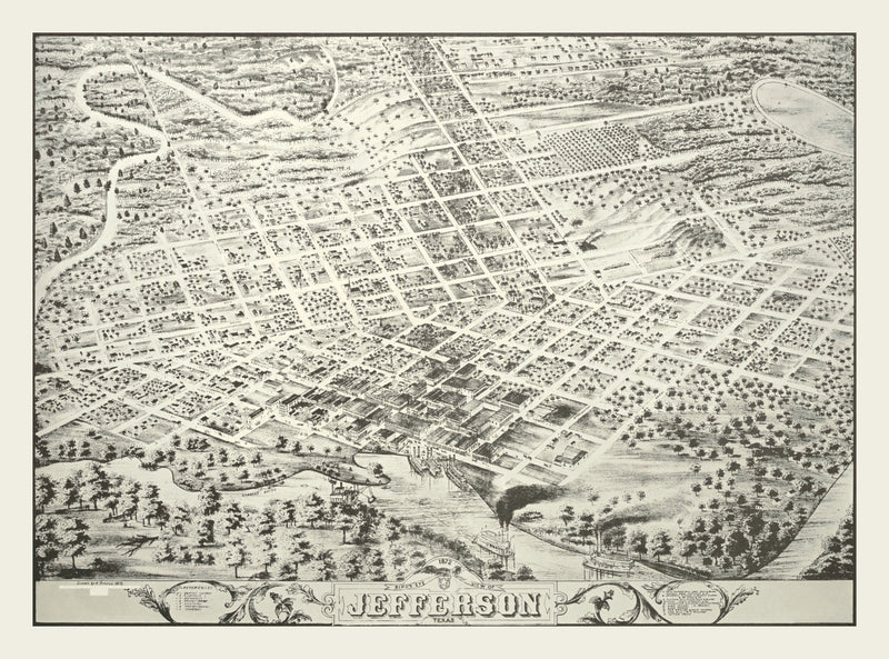 Size comparison using Vintage Map of Jefferson, Oklahoma 1872