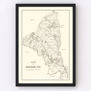 Brazos County Vintage Map 1867