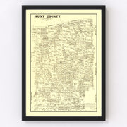 Hunt County Vintage Map 1879