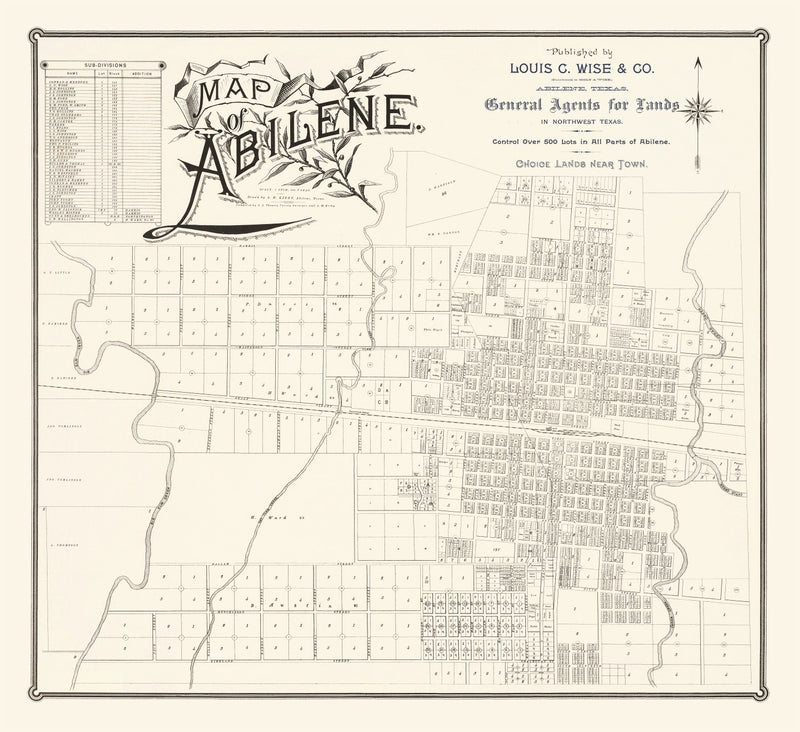 Size comparison using Vintage Map of Abilene, Texas 1885