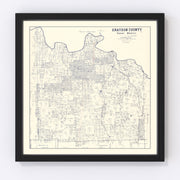 Grayson County Vintage Map 1885