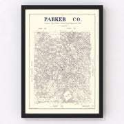 Parker County Vintage Map 1889
