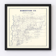 Robertson County Vintage Map 1889