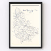 San Jacinto County Vintage Map 1889