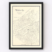Walker County Vintage Map 1889